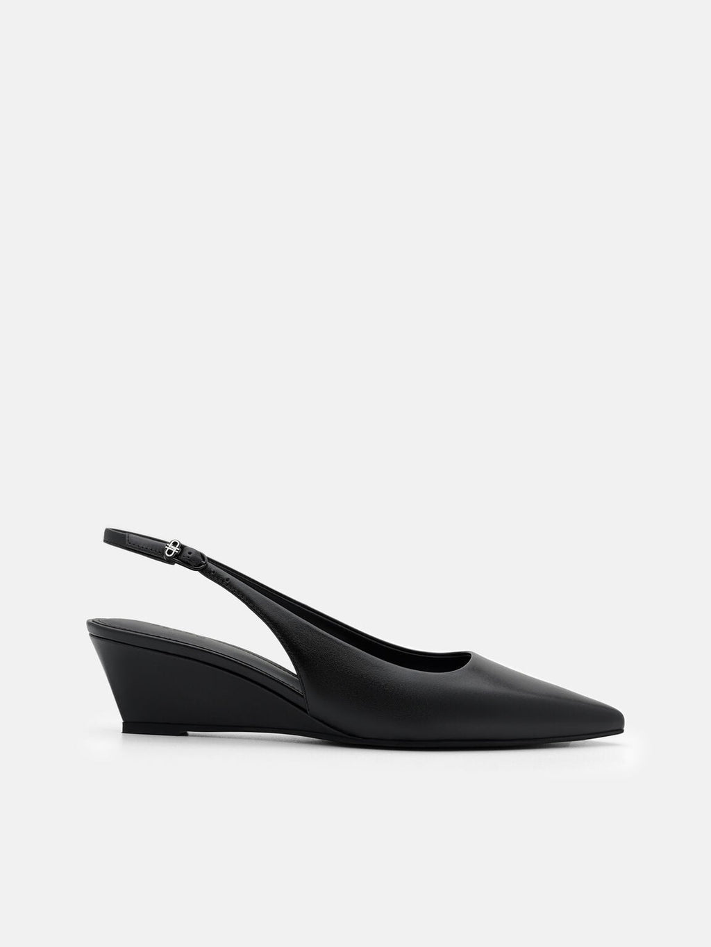 PEDRO Adena Leather Wedge Slingback Pumps Black