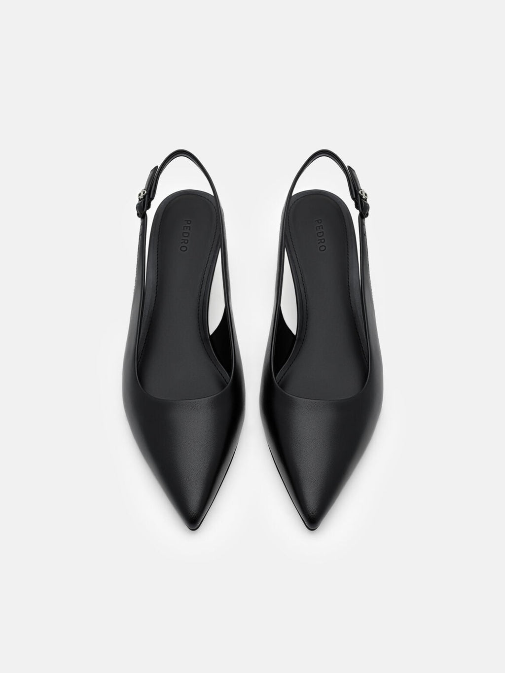 PEDRO Adena Leather Wedge Slingback Pumps Black