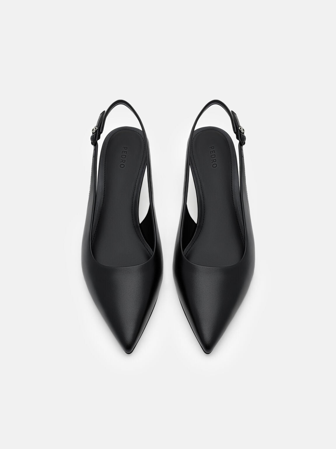 PEDRO Adena Leather Wedge Slingback Pumps Black