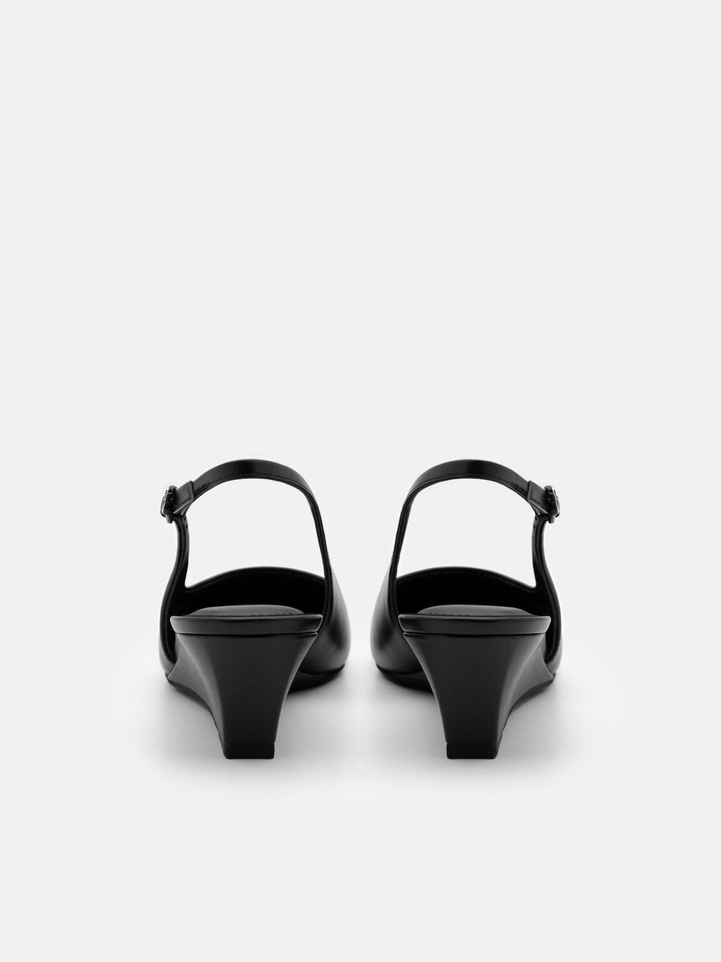 PEDRO Adena Leather Wedge Slingback Pumps Black