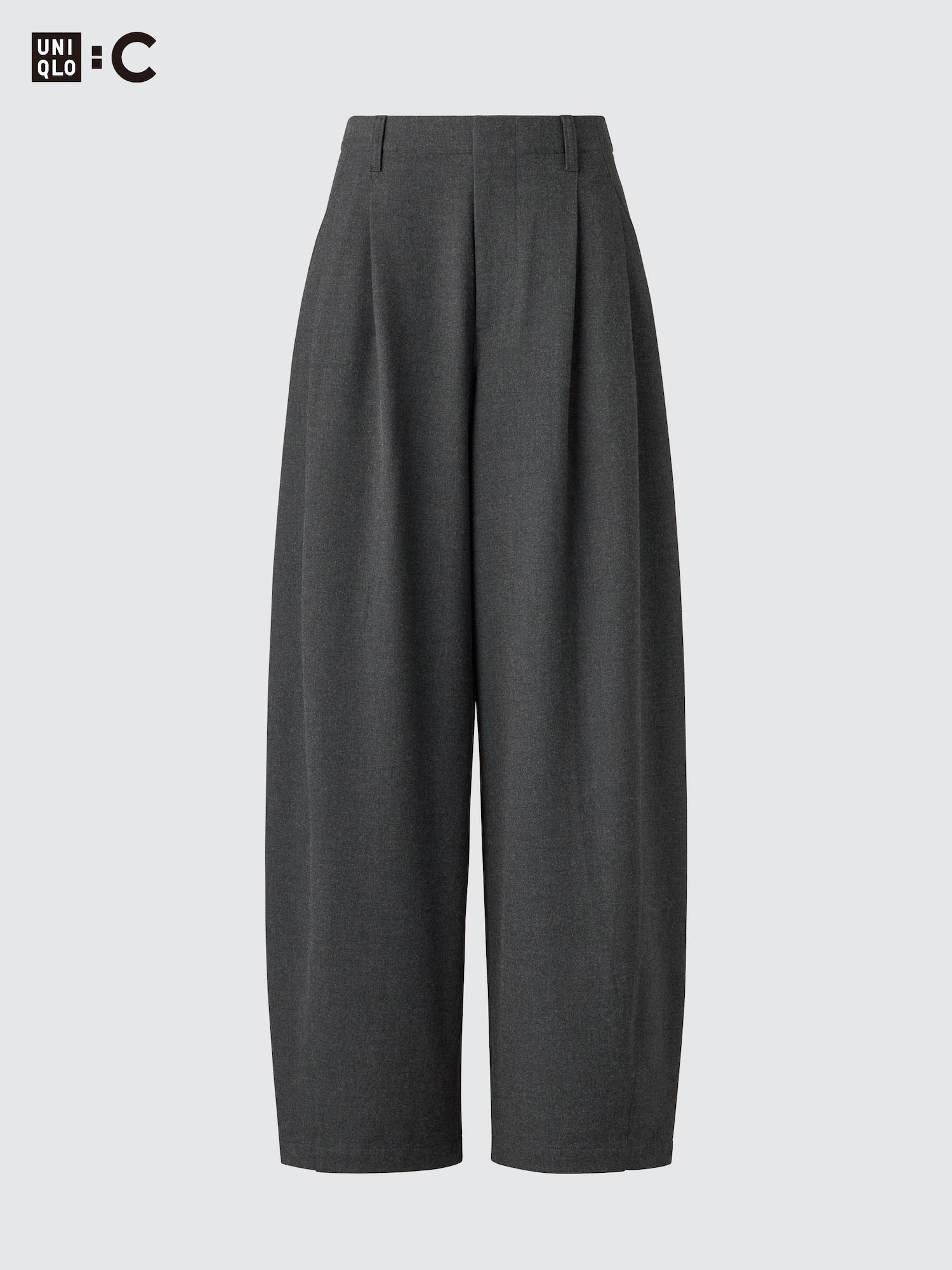 UNIQLO : C Women's Volume Pants High-Waisted 2-Way Stretch Wide-Leg