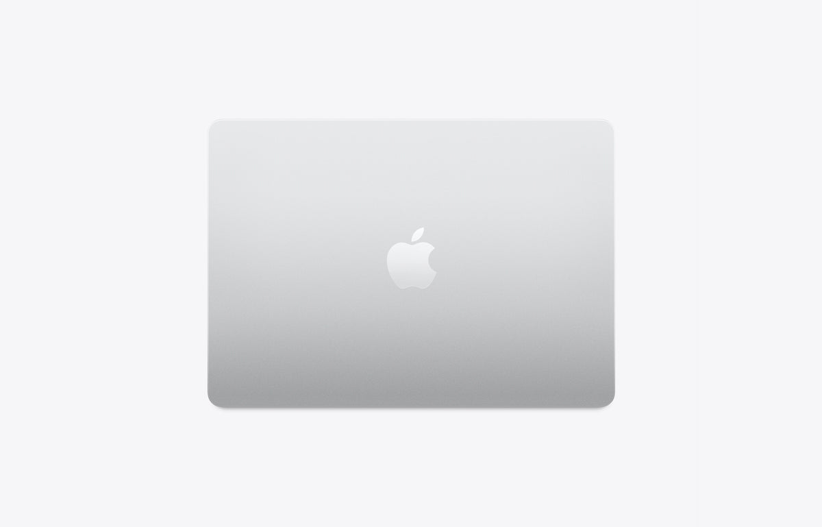 Silver Apple MacBook on a white background