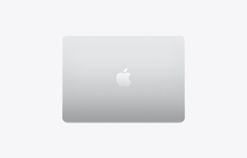 Silver Apple MacBook on a white background