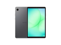 Samsung tablet with a green and blue gradient screen on a white background