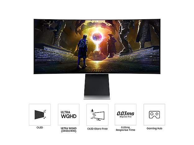 Samsung 34" Odyssey OLED G8 Smart Gaming Monitor (UWQHD, 175Hz, 0.03ms, G-Sync)
