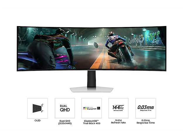 Samsung 49" Odyssey OLED G9 Gaming Monitor (DQHD, 144Hz, 0.03ms)