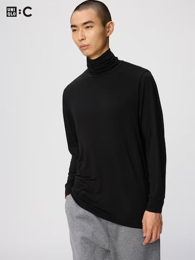 HEATTECH Extra Warm ကက်ရှမီးယား ရောစပ် လိပ်ပြာလည်ပင်း လက်ရှည် တီရှပ်